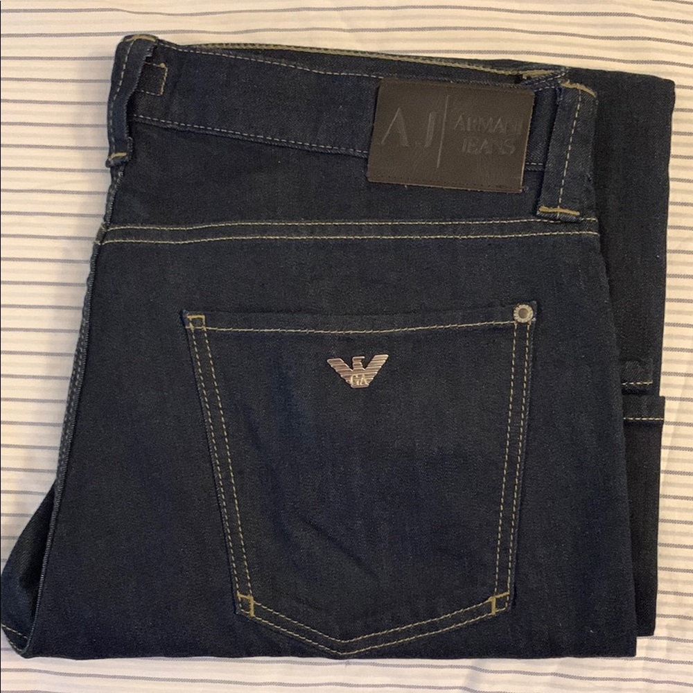 100% Authentic Armani Jeans Men's Dark Blue Denim